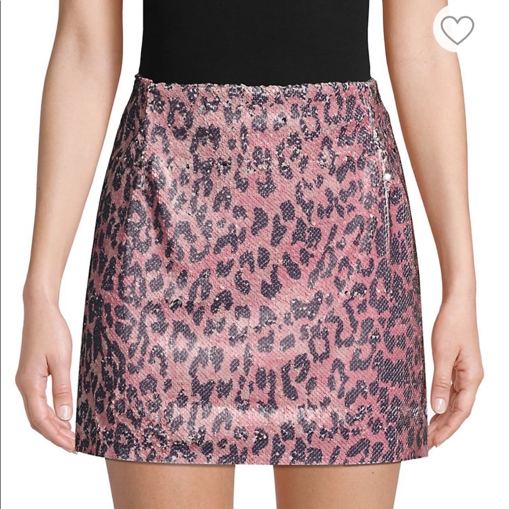 Free People Cheetah-Print Sequin Mini Skirt
